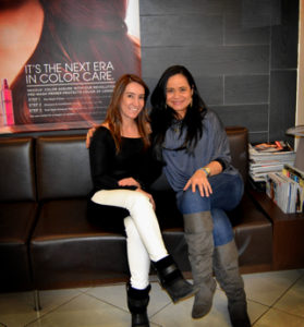 Karla Dias and Patricia Spuri at Carlos Lobo Salon